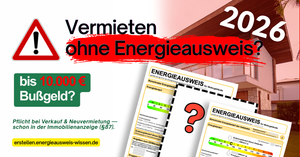 Vermieten ohne Energieausweis – Bußgeld bis 10.000 € nach § 108 GEG